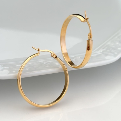 Kolczyki stal chirurgiczna złote koła angielskie