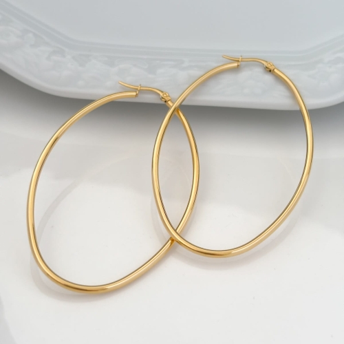 Kolczyki stal chirurgiczna owalne angielskie koła duże