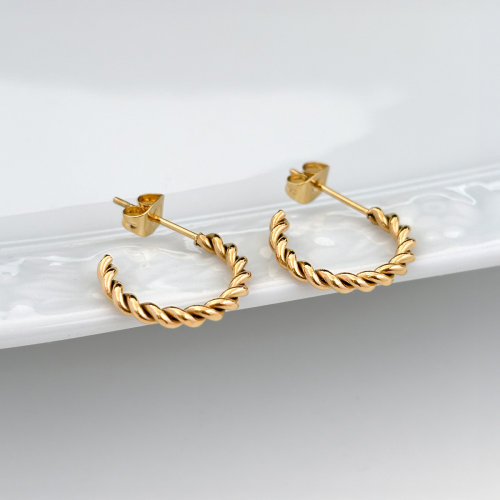 Kolczyki stal chirurgiczna kółko skręcane małe sztyft