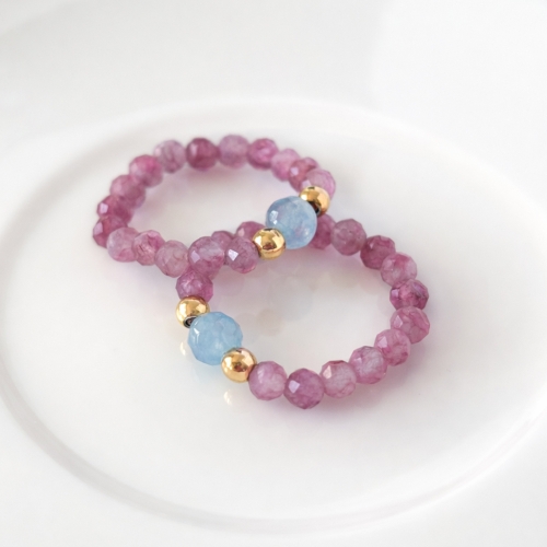 Pierścionek elastyczny kamień naturalny kwarc