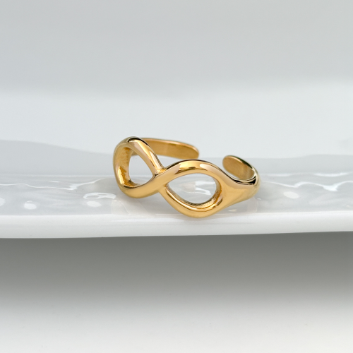 Pierscionek stal chirurgiczna złoty nieskończoność uniwersalny