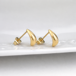 Kolczyki damskie łezki krople stal chirurgiczna złote sztyft