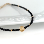 Bransoletka cytryn turmalin kamienie naturalne złota damska