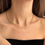 Naszyjnik stal chirurgiczna złoty łańcuszek podwójny linka