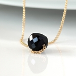 Naszyjnik obsydian czarny kostka kamień naturalny