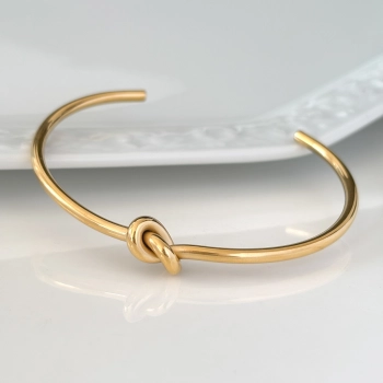 Bransoletka złota stal chirurgiczna supeł drut 