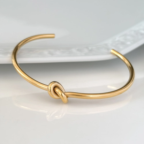 Bransoletka złota stal chirurgiczna supeł drut