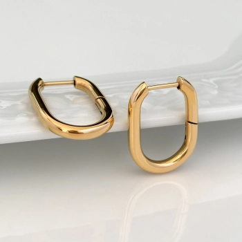 Kolczyki stal chirurgiczna owalne złote 