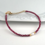 Bransoletka granat naturalny perła 3 mm