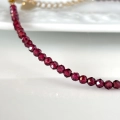 Bransoletka z perłą kamień naturalny granat 3 mm