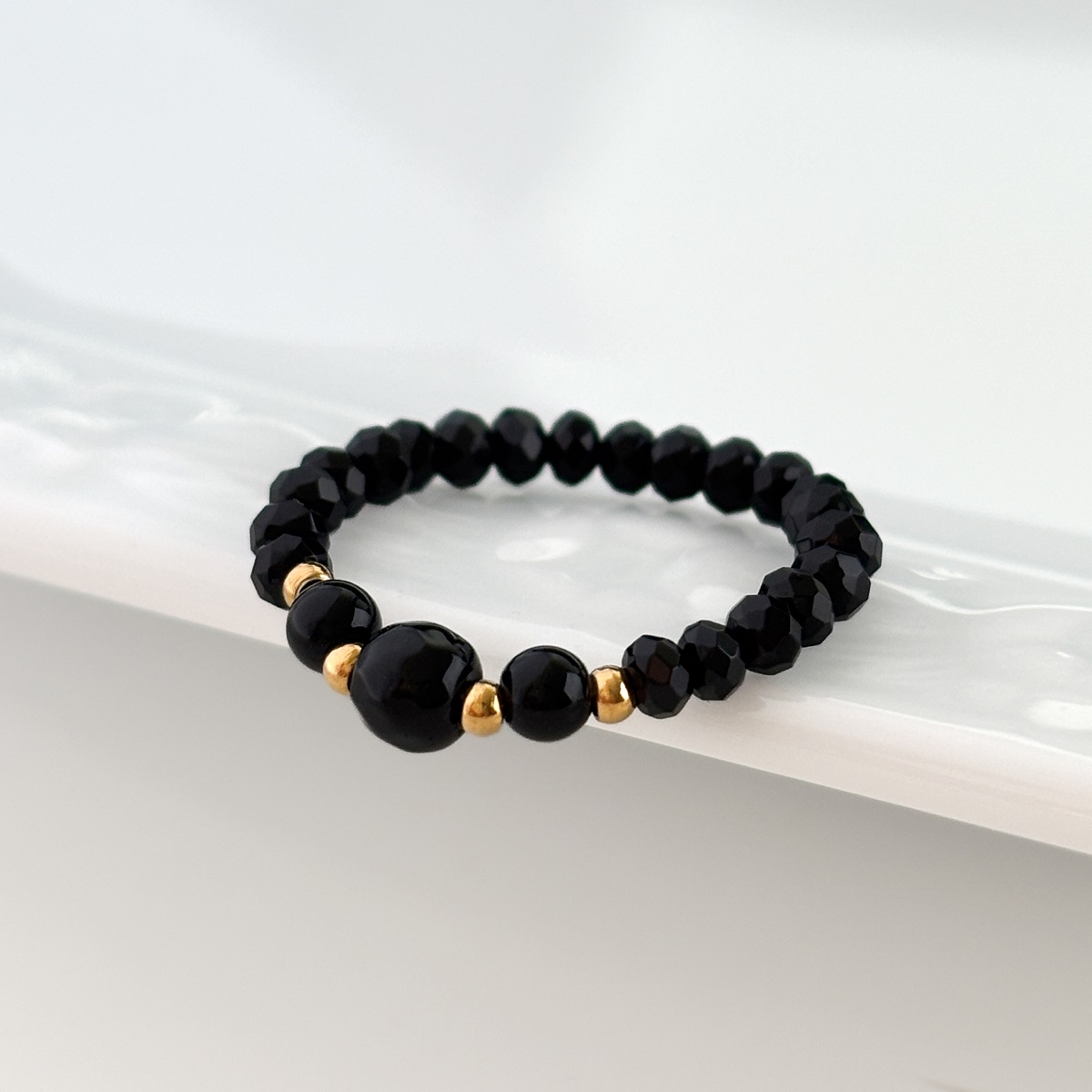 pierścionki z kamieni naturalnych turmalin onyks kwarc